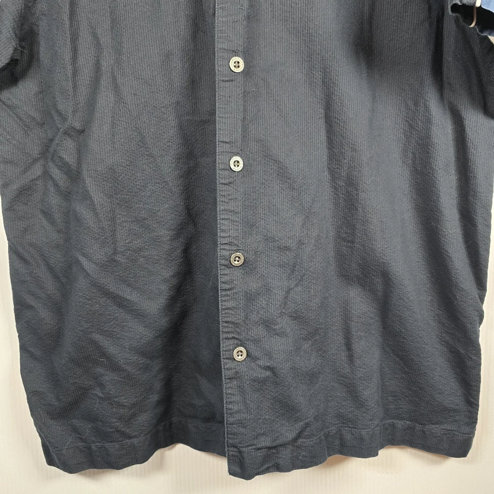 Harley-Davidson Men's Vintage Blue and Black Button Down Shirt Size L Moto - Picture 6 of 14